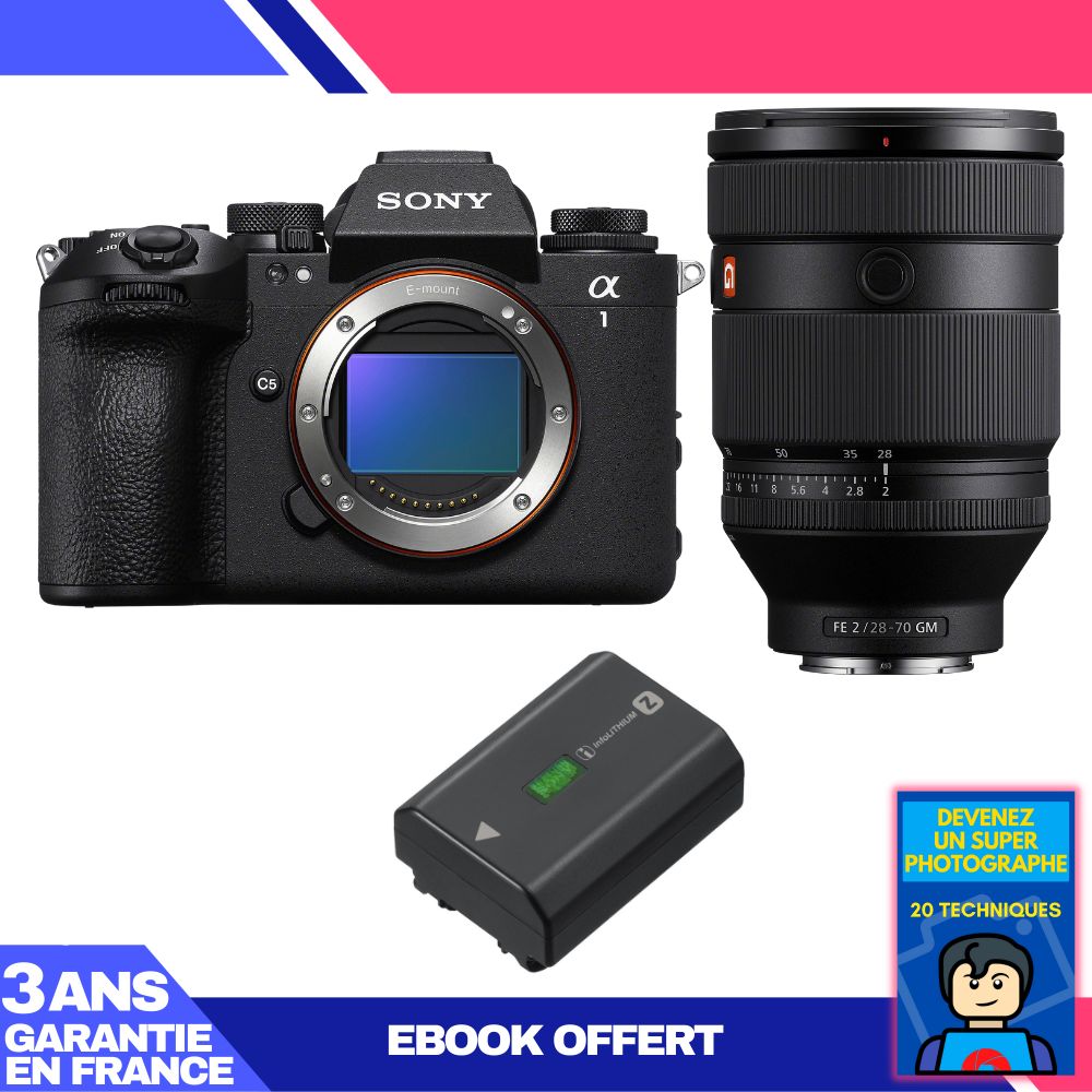 Sony Alpha 1 II Camera Kit with FE 28-70mm f/2 GM Lens + NP-FZ100 Battery + Ebook: Become a Super Photographer