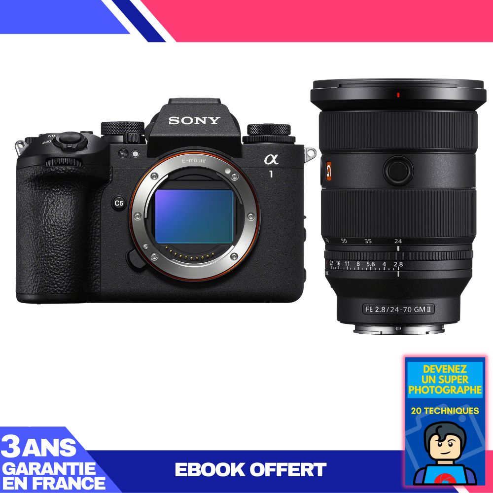 Cámara Sony A1 II + Lente FE 24-70mm f/2.8 GM II + Libro electrónico 'Conviértete en un Fotógrafo Super'