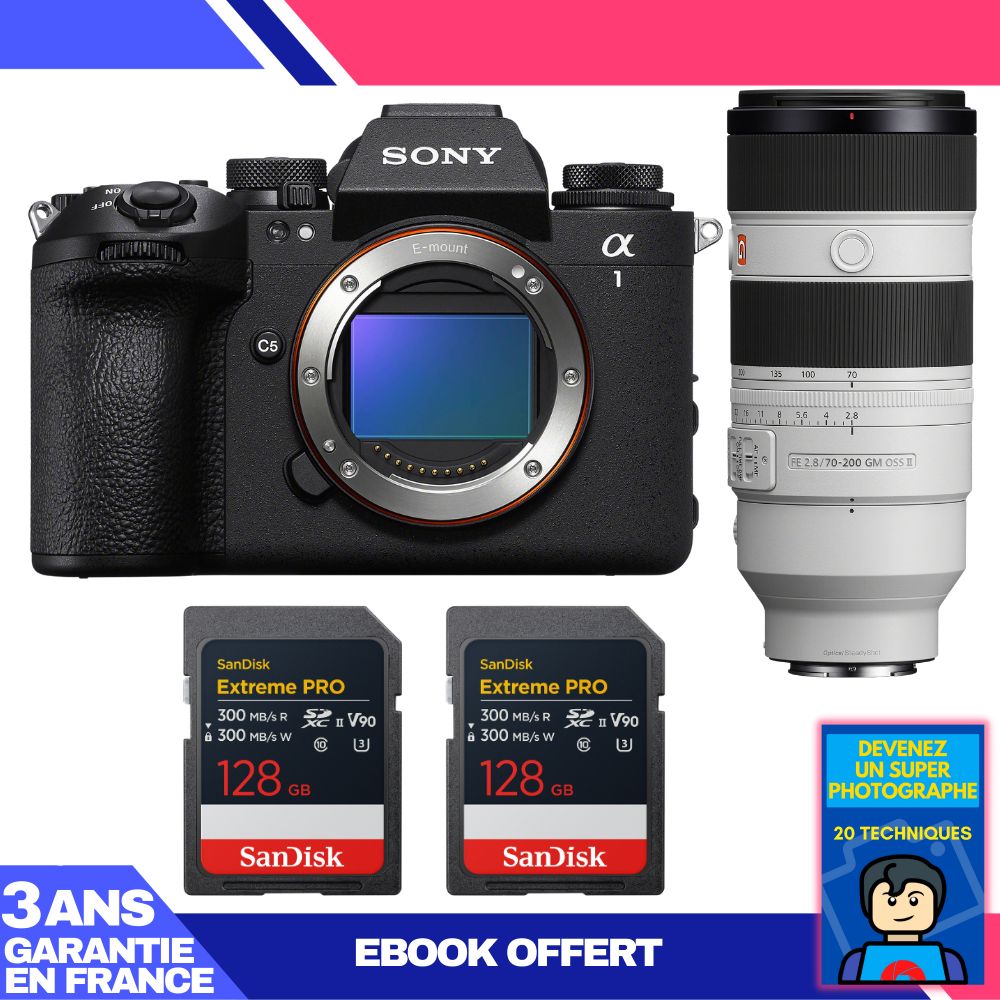 Sony Alpha 1 II Body + FE 70-200mm f/2.8 GM OSS II Lens + 2 SanDisk 128GB Extreme PRO UHS-II SDXC Cards