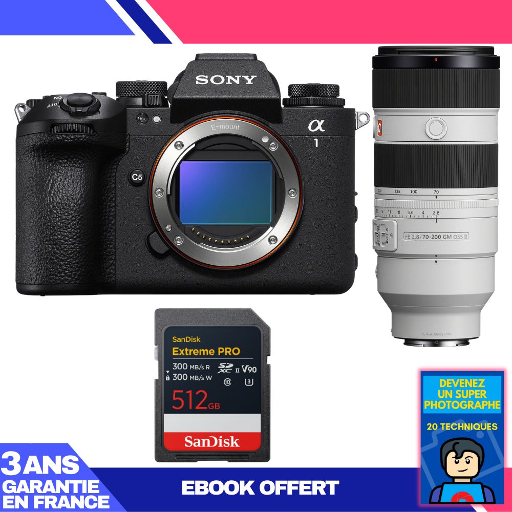 Sony Alpha 1 II Camera Body + FE 70-200mm f/2.8 GM OSS II Lens + 512GB SanDisk Extreme PRO UHS-II SDXC Card + 'Become a Super Photographer' Ebook