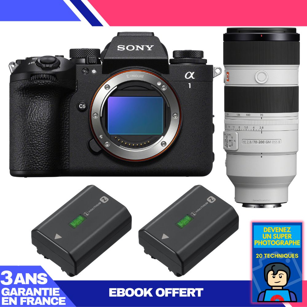 Sony Alpha 1 II Body + FE 70-200mm f/2.8 GM OSS II Lens + 2 Sony NP-FZ100 Batteries + 'Become a Super Photographer' Ebook