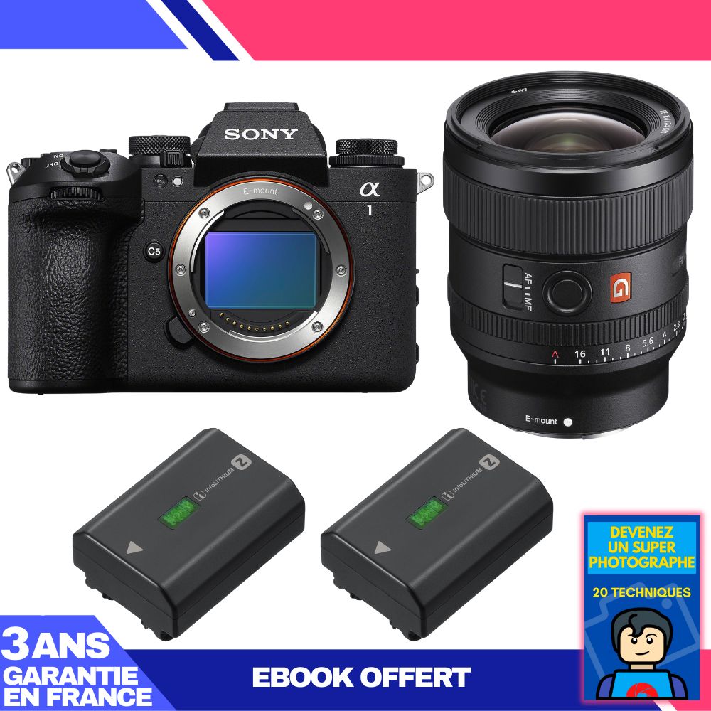 Sony Alpha 1 II Camera Body + FE 24mm f/1.4 GM Lens + 2 Sony NP-FZ100 Batteries + 'Become a Super Photographer' Ebook