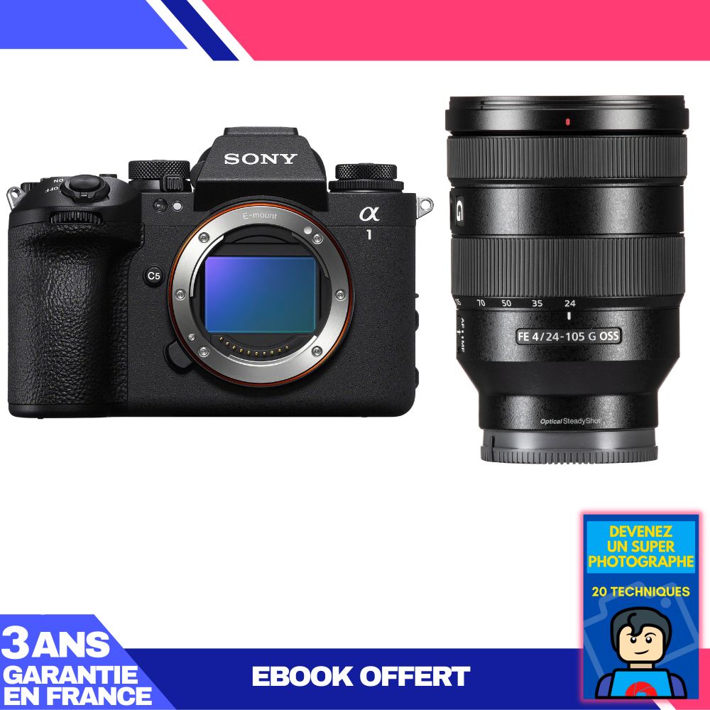 Sony Alpha A1 II Body + FE 24-105mm f/4 G OSS Lens + Ebook: 'Become a Super Photographer'
