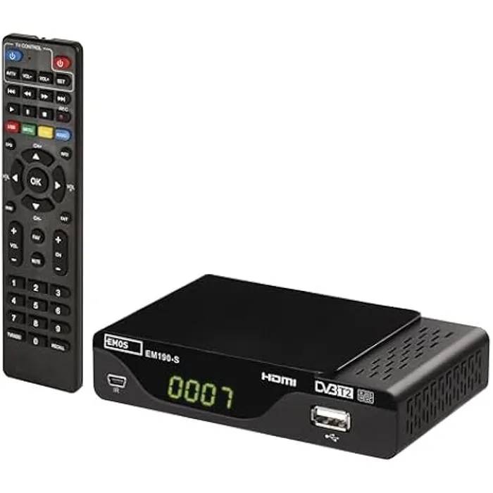 EMOS DVB-T2 HD Receiver - USB HDMI Coaxial - PVR - Full HD - 22 Languages