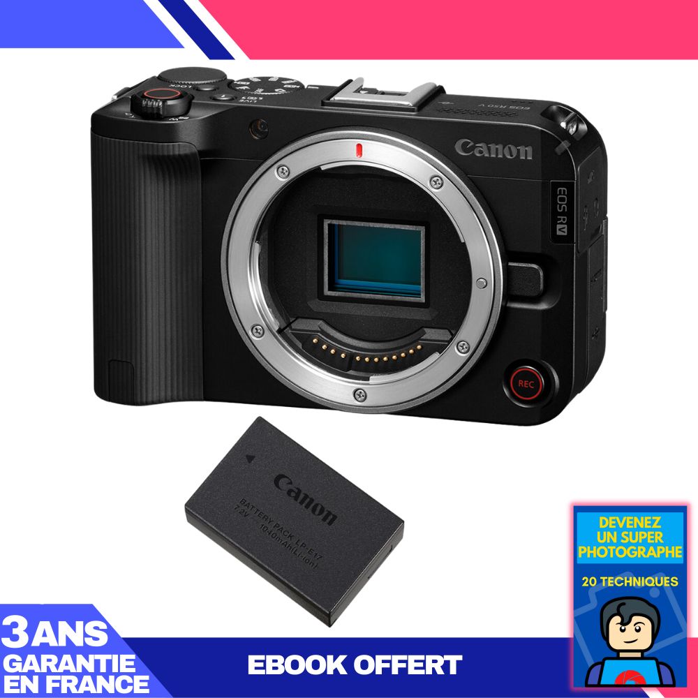 Canon EOS R50 V Mirrorless Camera + LP-E17 Battery + Ebook: Become a Super Photographer