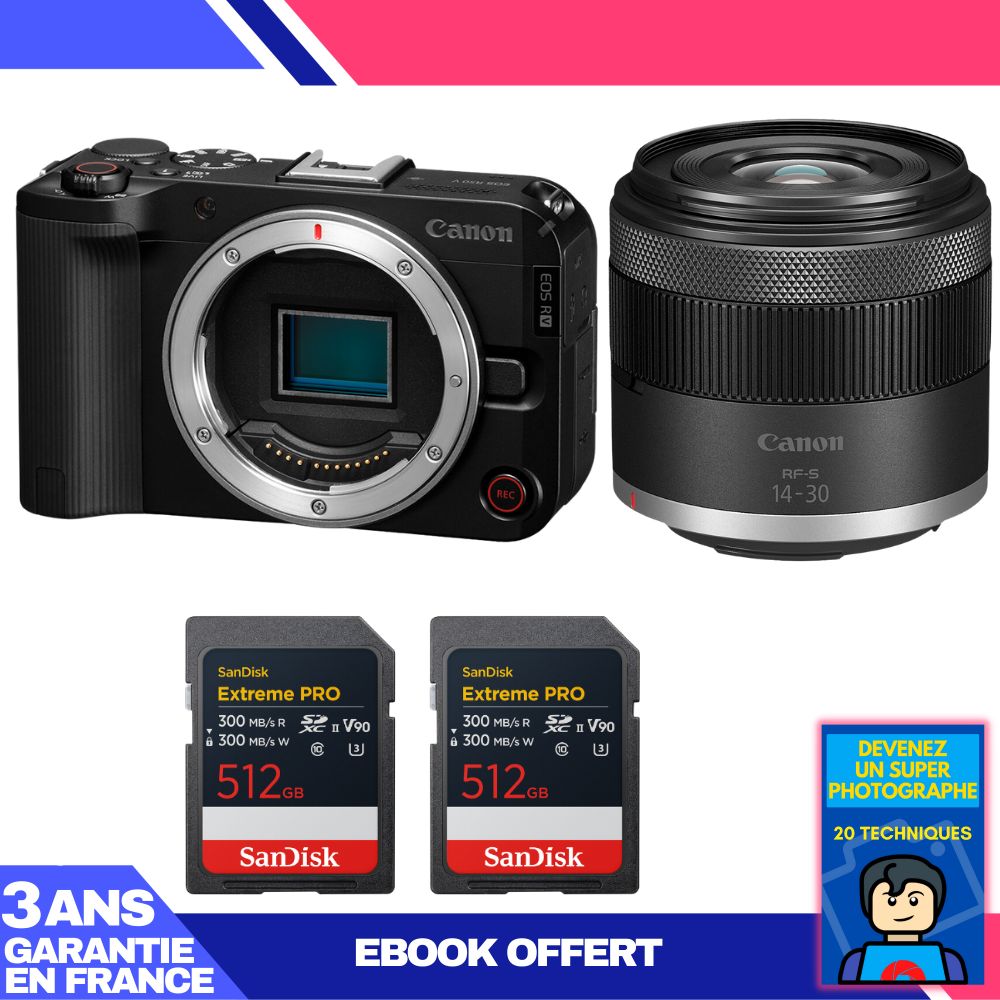 Kit Canon EOS R50 V + Objetivo RF-S 14-30mm f/4.5-6.3 IS STM PZ