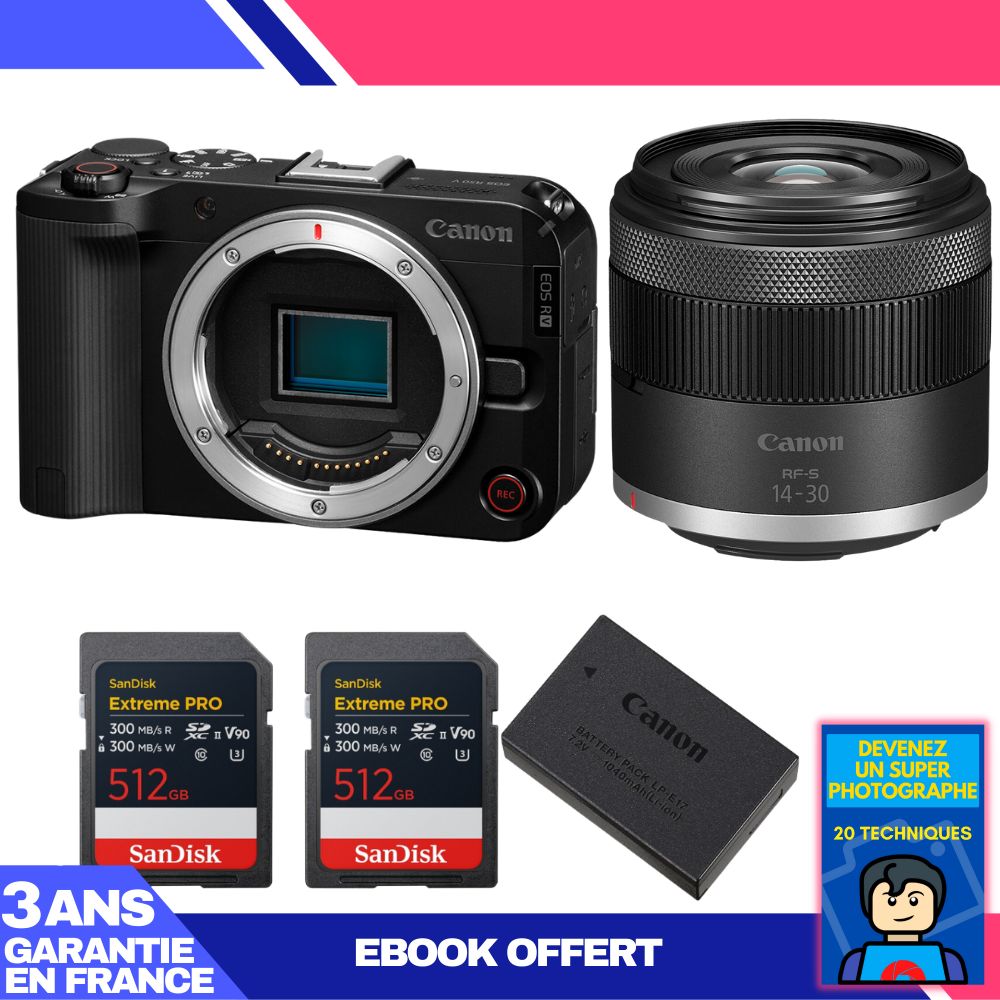 Canon EOS R50 V + RF-S 14-30mm f/4.5-6.3 IS STM PZ + 2x 512GB SanDisk Extreme PRO UHS-II SDXC Cards