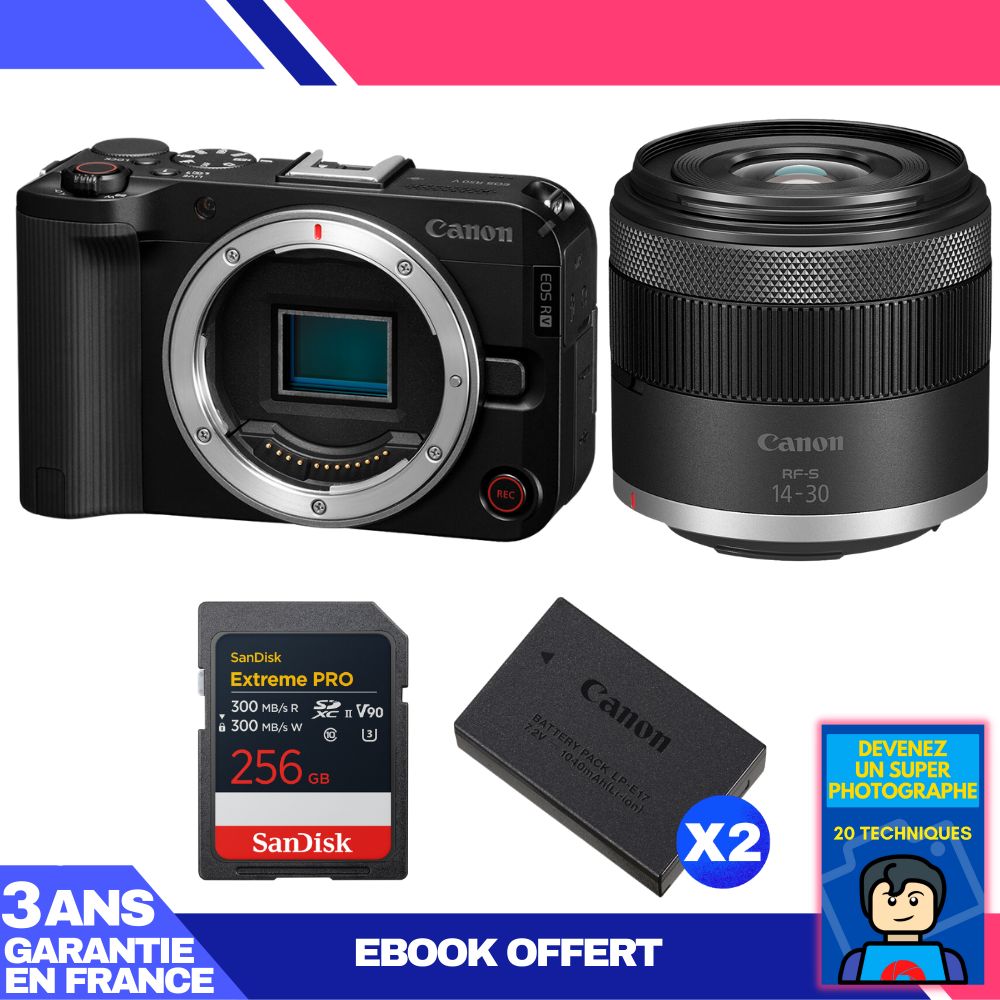 Boîtier Canon EOS R50 V + Objectif RF-S 14-30mm f/4.5-6.3 IS STM PZ