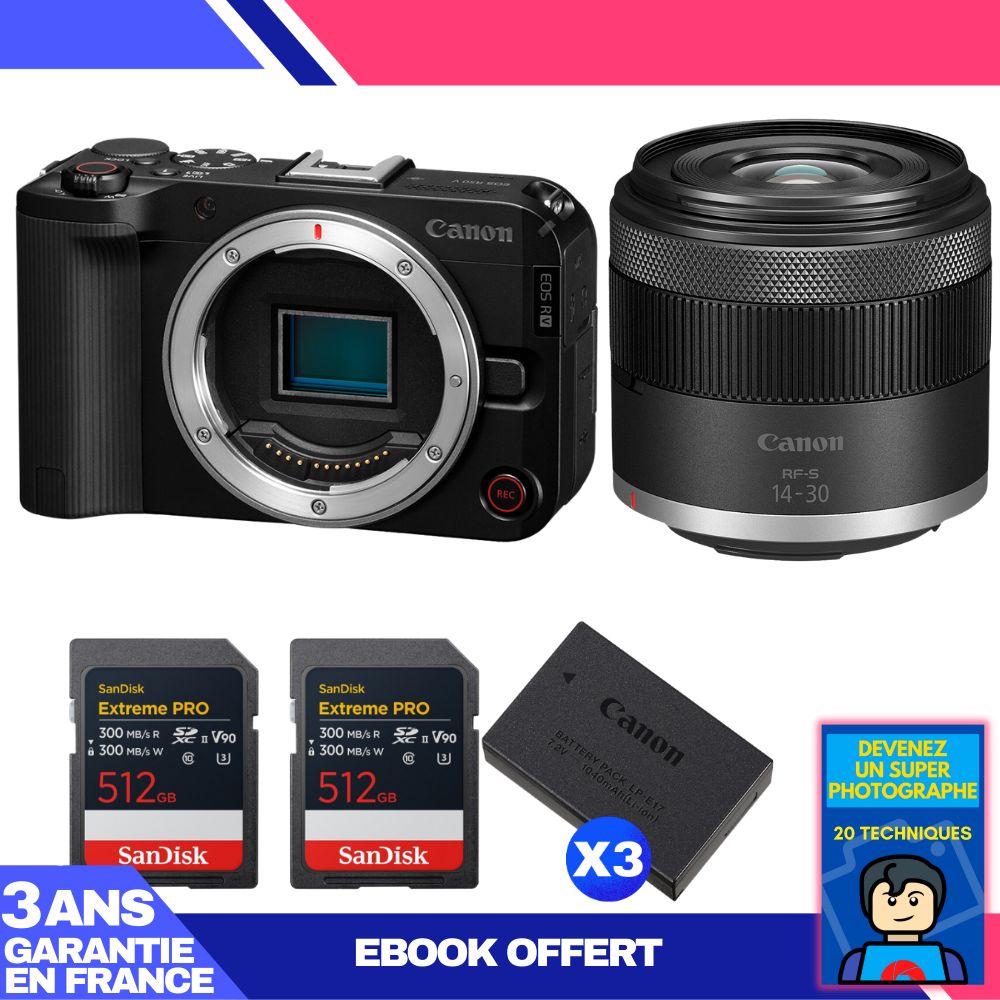Kit Canon EOS R50 V + objetivo RF-S 14-30mm f/4.5-6.3 IS STM PZ