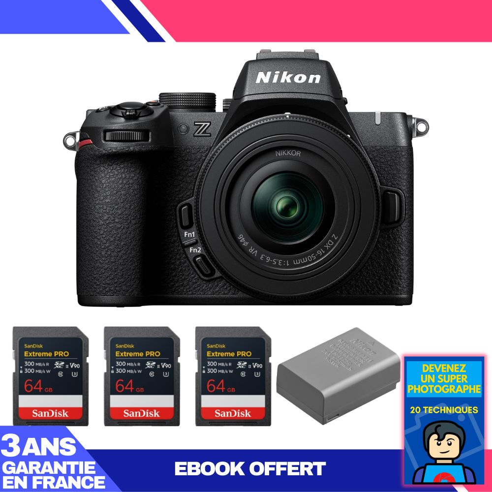 Nikon Z50 II Camera Kit with 16-50mm Lens and SD Cards