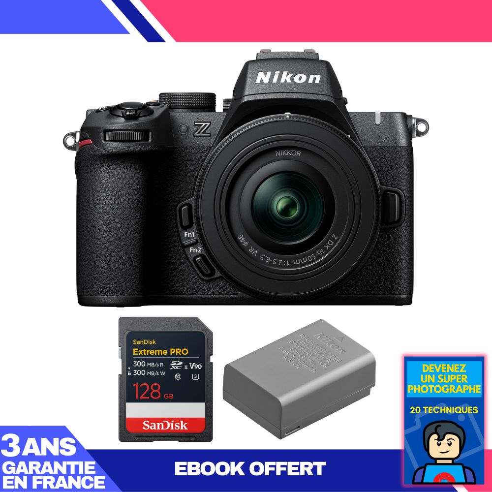 Kit de cámara sin espejo Nikon Z50 II con lente 16-50 mm y tarjeta de memoria SanDisk