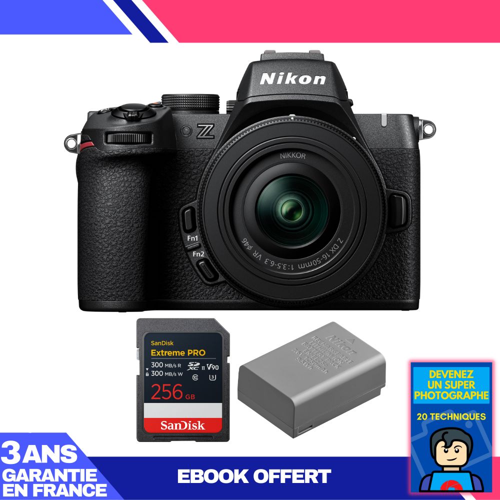 Kit de cámara sin espejo Nikon Z50 II con objetivo 16-50 mm y tarjeta SD