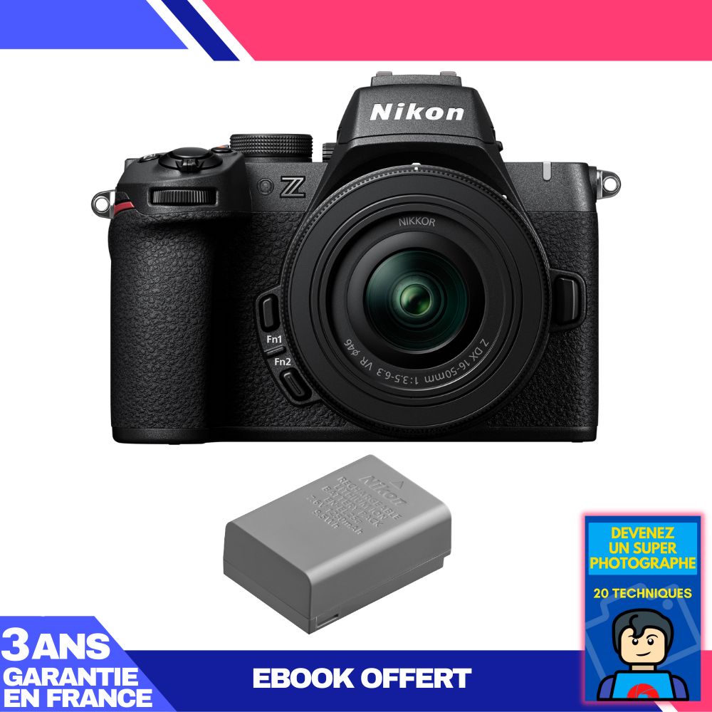 Nikon Z50 II Mirrorless Camera Kit with 16-50mm f/3.5-6.3 VR Lens + EN-EL25a Battery + Ebook: Become a Super Photographer
