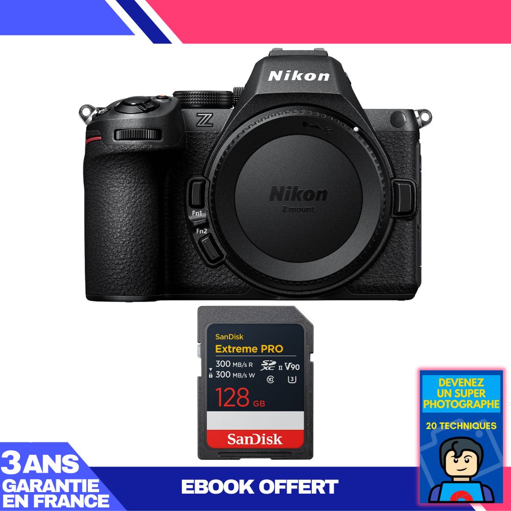 Nikon Z5 II Camera Body + 1 SanDisk 128GB Extreme PRO UHS-II SDXC Card + 'Become a Super Photographer Ebook