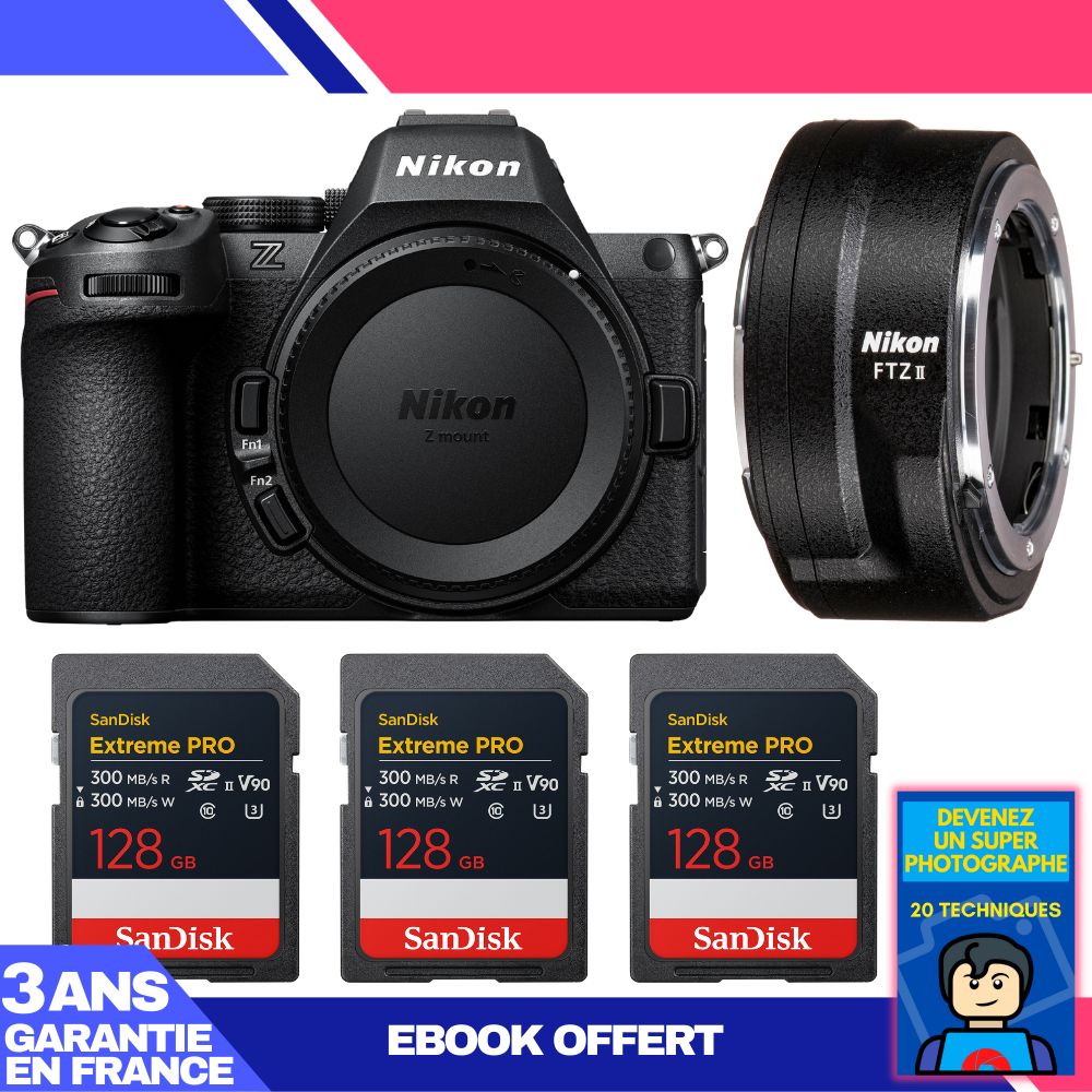 Nikon Z5 II Mirrorless Camera Kit with FTZ II Adapter and SanDisk Cards