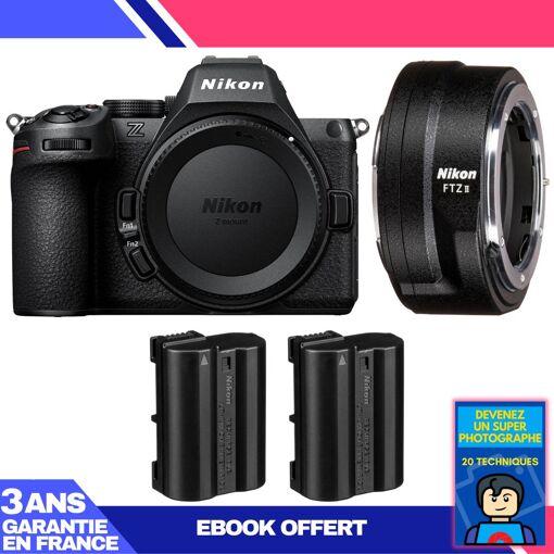 Kit Nikon Z5 II sin espejo con adaptador FTZ II, 2 baterías EN-EL15c + ebook 'Conviértete en un fotógrafo maestro'