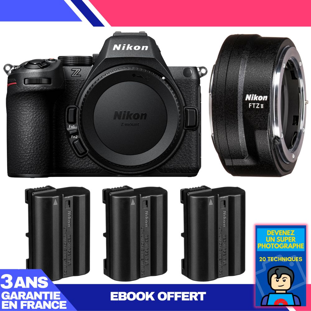 Nikon Z5 II Mirrorless Camera Kit with FTZ II Adapter, 3 EN-EL15c Batteries and Ebook: Become a Super Photographer