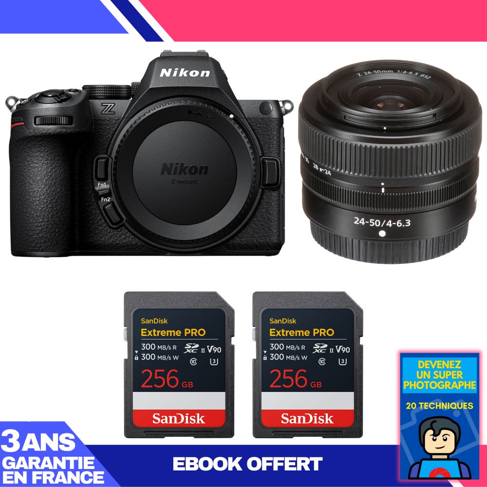 Nikon Z5 II Mirrorless Camera Kit with 24-50mm Lens + 2x 256GB SD Cards + Ebook: Become a Super Photographer