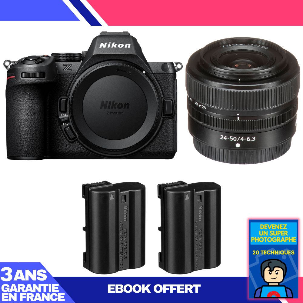 Nikon Z5 II Mirrorless Camera Kit with 24-50mm Lens + 2 EN-EL15c Batteries + Ebook - Become a Super Photographer