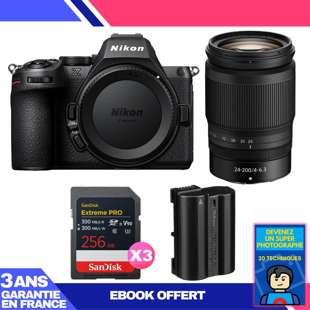 Nikon Z5 II Kit with 24-200mm f/4-6.3 VR and 3x 256GB SanDisk Extreme PRO SDXC