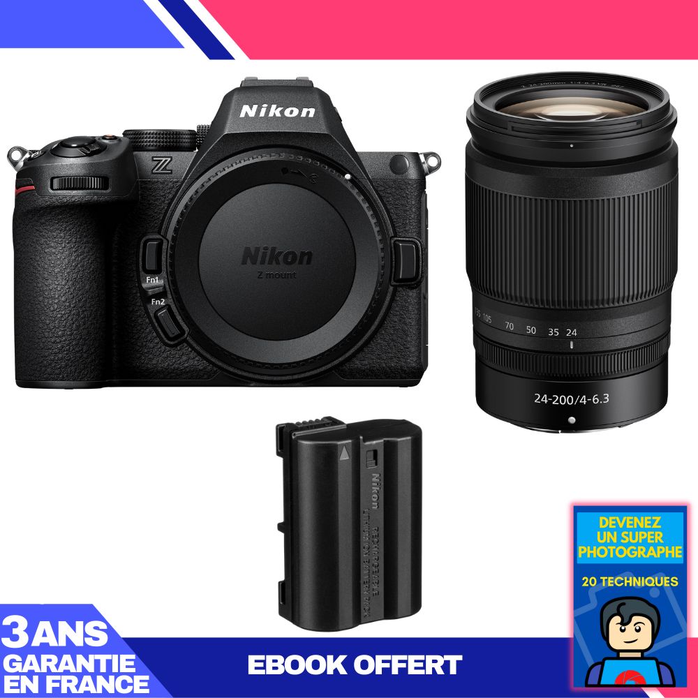 Nikon Z5 II Kit with 24-200mm f/4-6.3 VR Lens + EN-EL15c Battery + 'Become a Super Photographer' Ebook