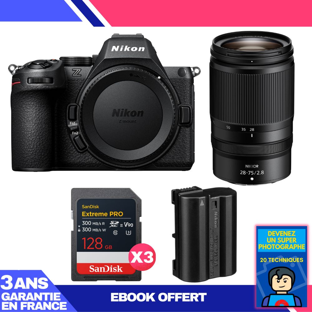 Nikon Z5 II Mirrorless Camera Kit with 28-75mm f/2.8 Lens + 3x 128GB SanDisk Extreme PRO UHS-II SDXC Cards