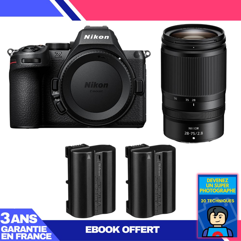 Nikon Z5 II Mirrorless Camera Kit with 28-75mm f/2.8 Lens + 2 EN-EL15c Batteries + Ebook: Become a Super Photographer