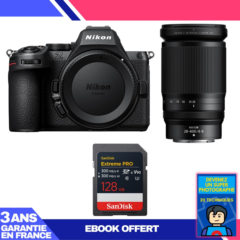 Nikon Z5 II Kit with 28-400mm f/4-8 VR and 128GB SD Card + Ebook