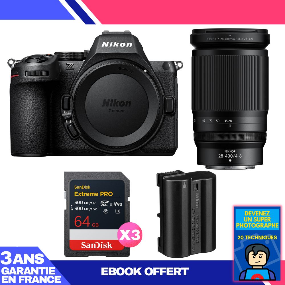 Nikon Z5 II Kit with 28-400mm f/4-8 VR and SanDisk Memory Cards