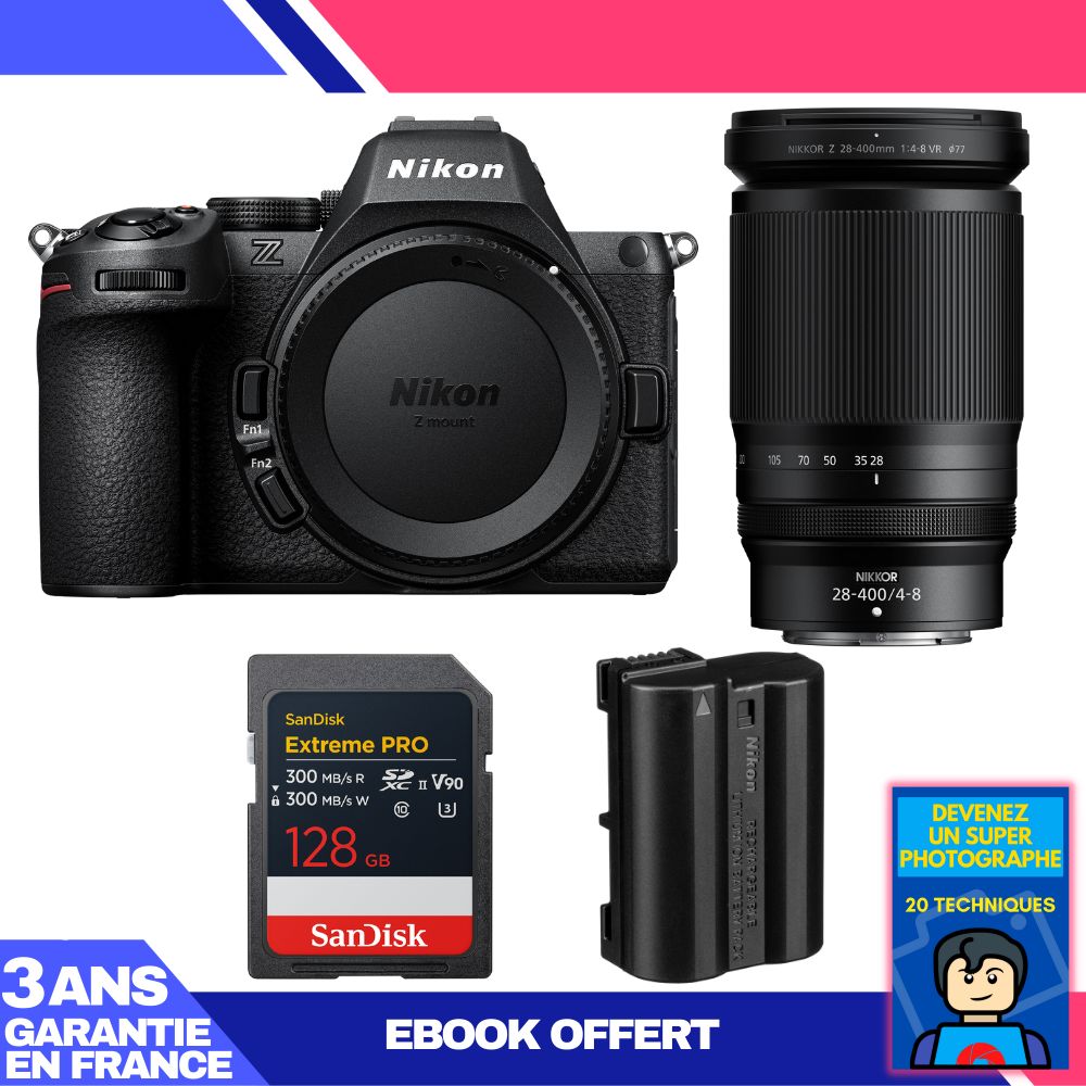 Nikon Z5 II Kit with 28-400mm f/4-8 VR and SanDisk 128GB Extreme PRO UHS-II SDXC