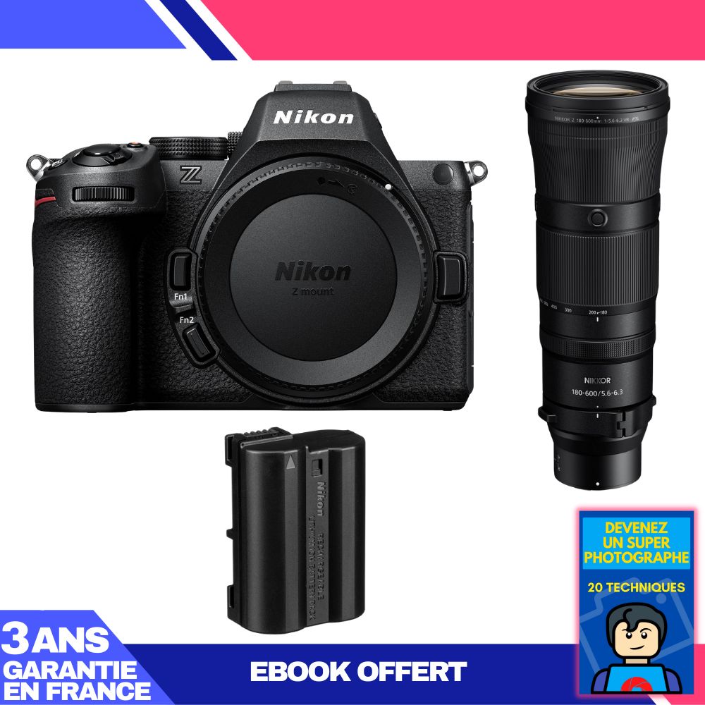 Nikon Z5 II Kit with 180-600mm f/5.6-6.3 VR + EN-EL15c Battery + 'Become a Super Photographer' Ebook