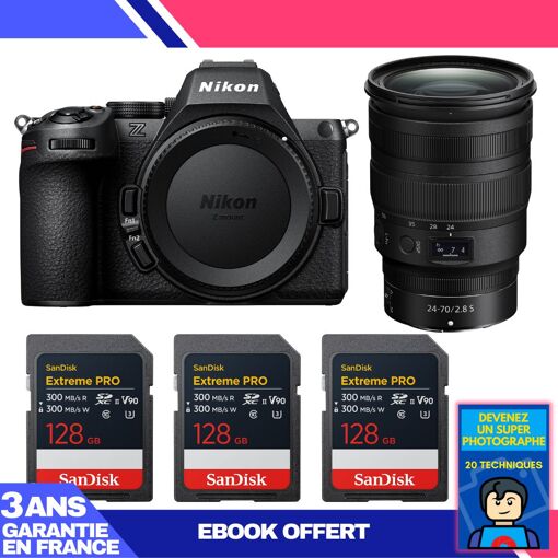 Nikon Z5 II Kit with 24-70mm f/2.8 S Lens + 3x 128GB SanDisk Extreme PRO UHS-II SDXC + Ebook: Become a Super Photographer