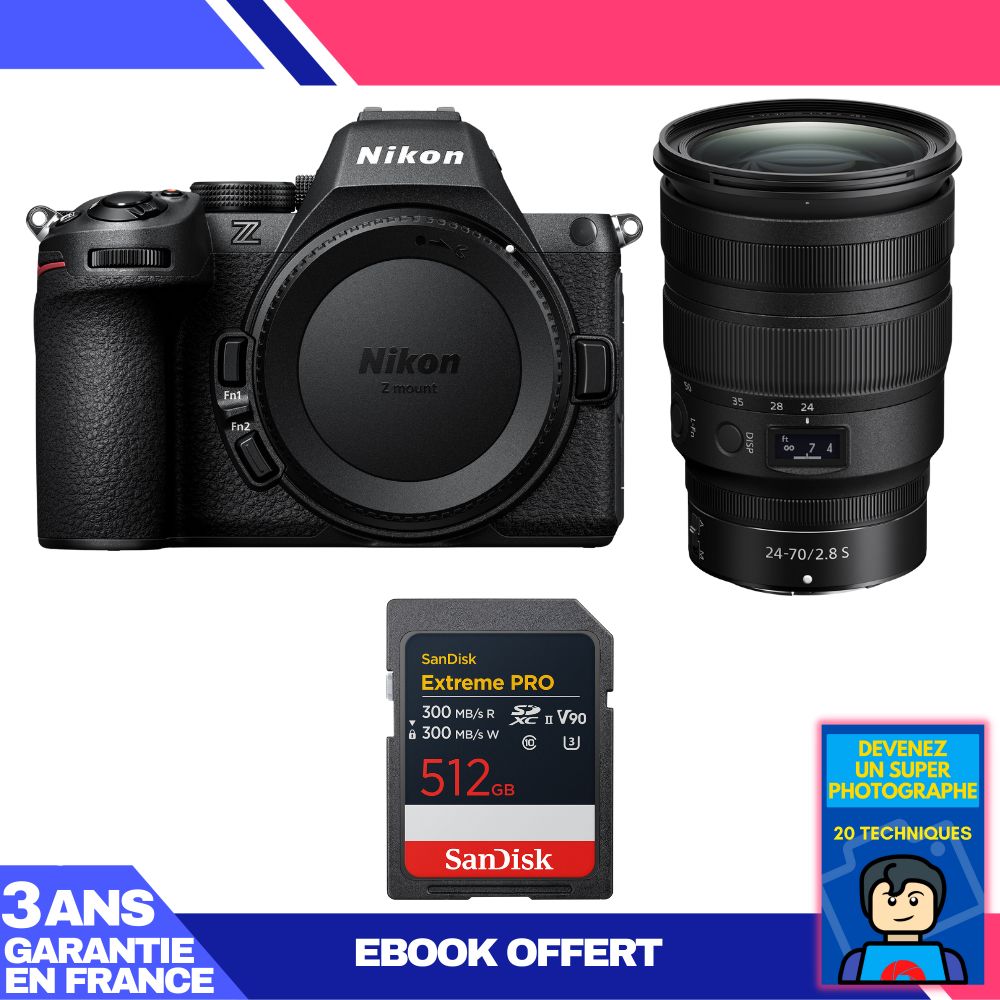 Nikon Z5 II Kit with 24-70mm f/2.8 S Lens + 512GB SanDisk Extreme PRO UHS-II SDXC + 'Become a Super Photographer' Ebook