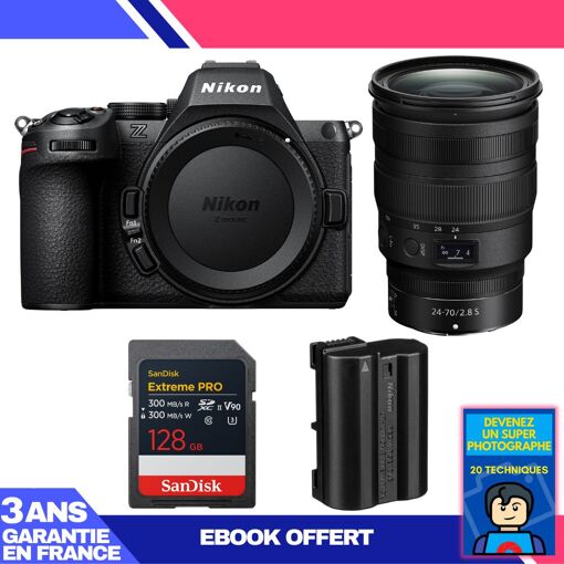 Nikon Z5 II Kit with 24-70mm f/2.8 S Lens + 128GB SD Card + Battery + Ebook