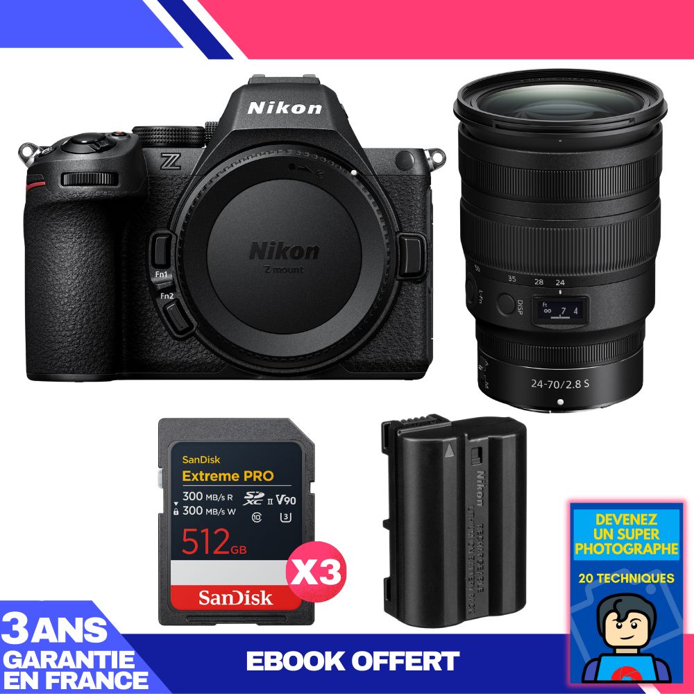 Nikon Z5 II Kit with 24-70mm f/2.8 S Lens + 3x 512GB SanDisk Extreme PRO UHS-II SDXC Cards