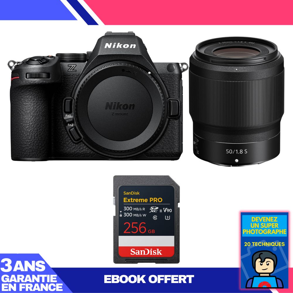 Nikon Z5 II Mirrorless Camera + 50mm f/1.8 S Lens + 256GB SanDisk Extreme PRO SDXC + 'Become a Super Photographer' Ebook
