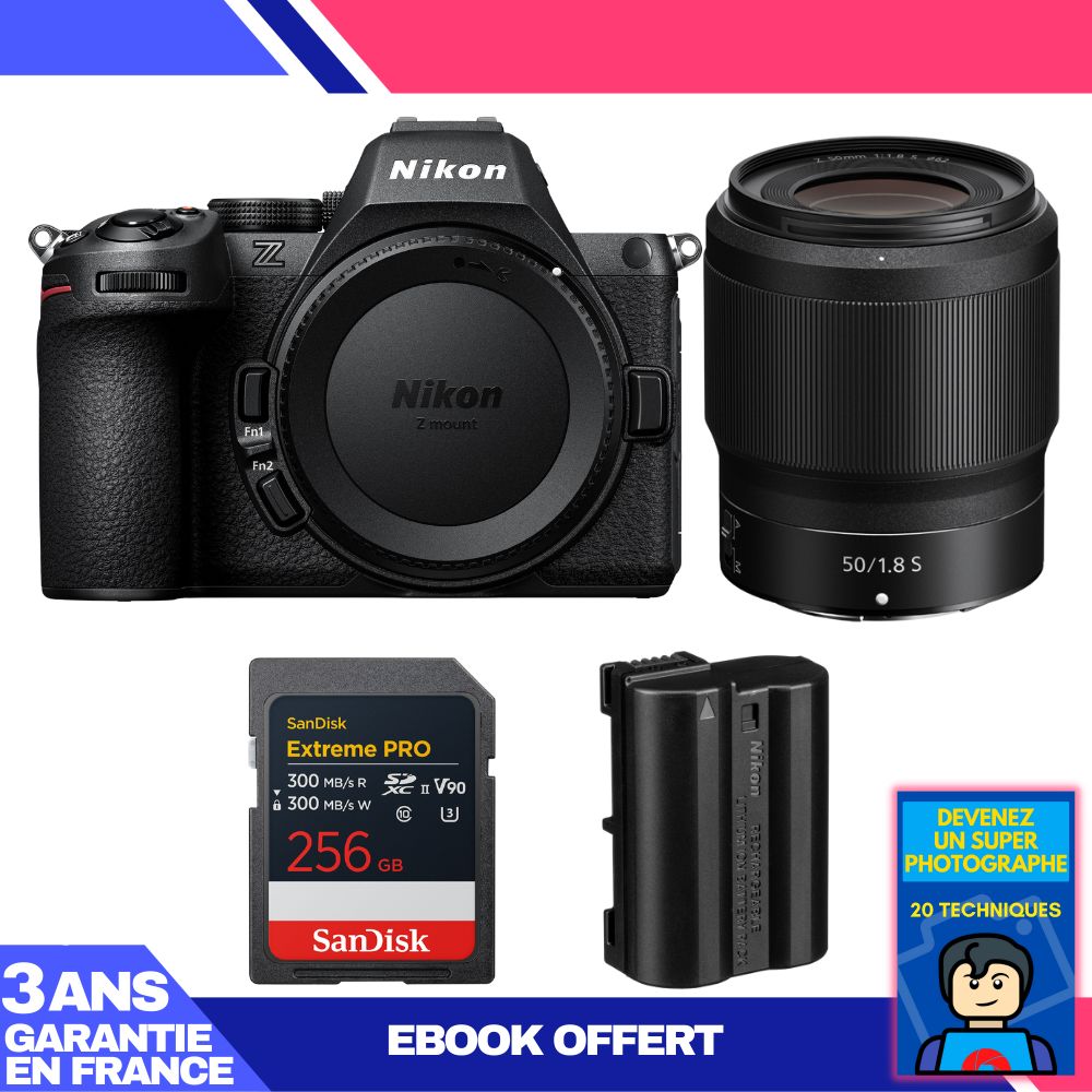 Nikon Z5 II Mirrorless Camera Kit with 50mm f/1.8 S Lens + SanDisk 256GB Extreme PRO UHS-II SDXC + EN-EL15c Battery + Ebook