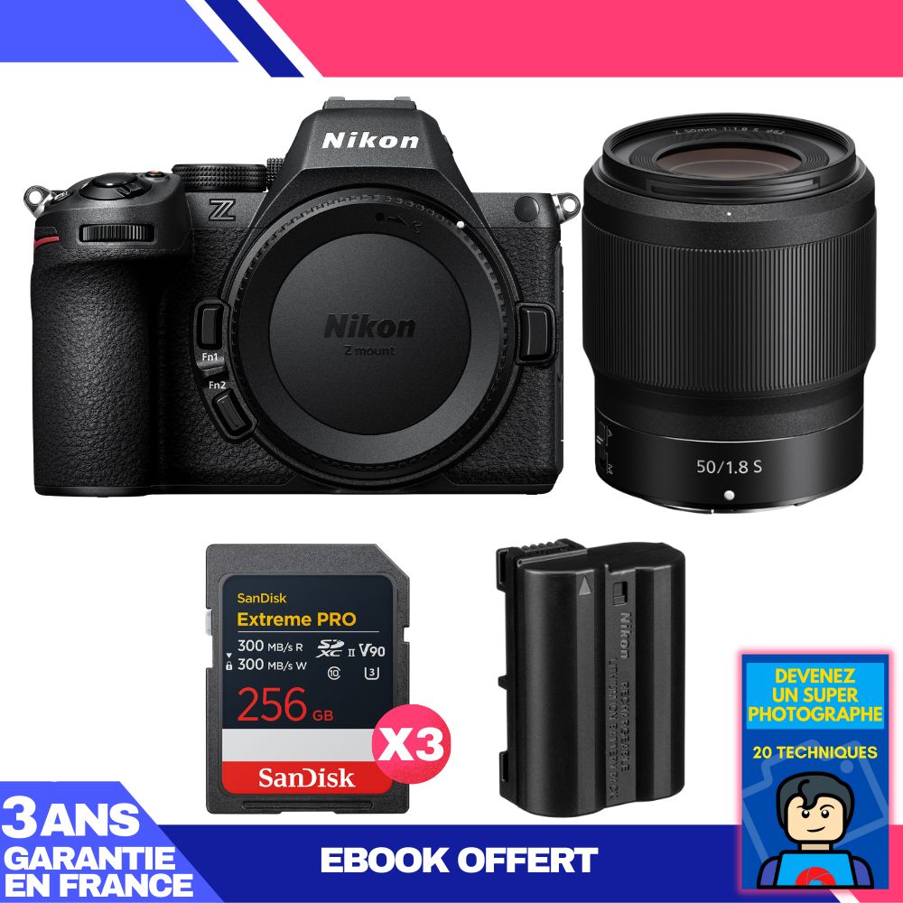 Nikon Z5 II Mirrorless Camera + 50mm f/1.8 S Lens + 3x 256GB SanDisk Extreme PRO UHS-II SDXC Cards + EN-EL15c Battery + 'Become a Super Photographer' Ebook