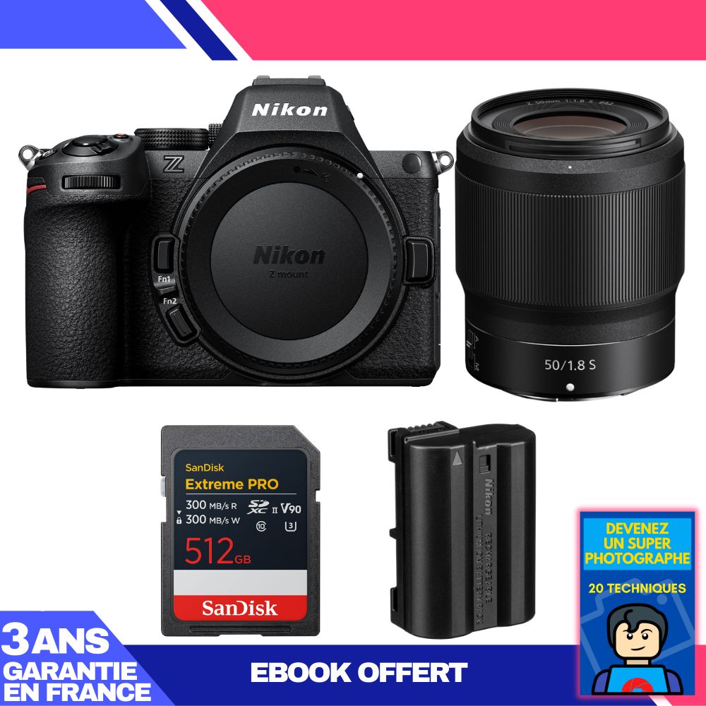 Nikon Z5 II Camera Kit with 50mm f/1.8 S Lens + 512GB SanDisk Extreme PRO SDXC + EN-EL15c Battery + 'Become a Super Photographer' Ebook