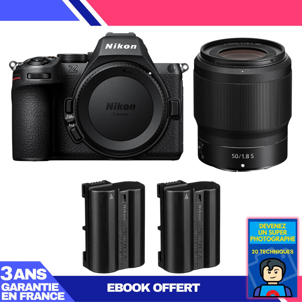 Nikon Z5 II Camera + 50mm f/1.8 S Lens + 2 EN-EL15c Batteries + Ebook - Become a Super Photographer