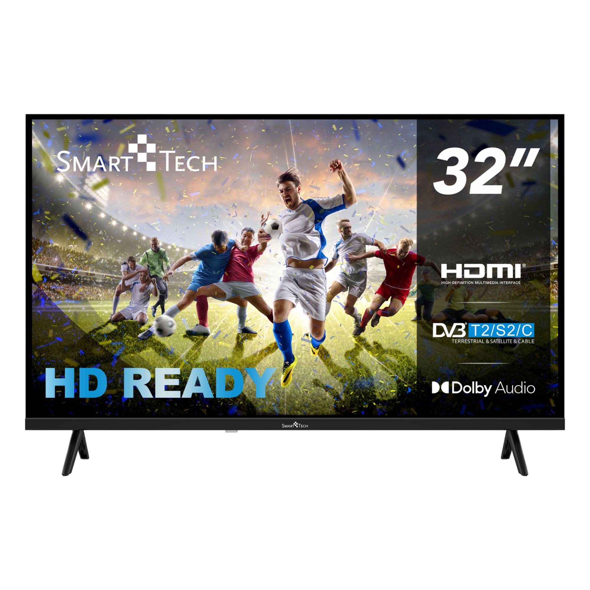 Smart Tech 32HN01K - TV de 32" LED HD (80 cm) - Tuner triple, Dolby Digital Plus, 3x HDMI, 2x USB