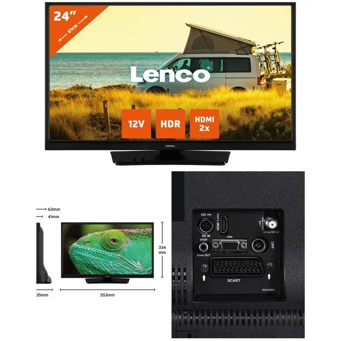 TV LED de Lenco de 24 pulgadas con Bluetooth - Lista para DVB-T, DVB-C HD