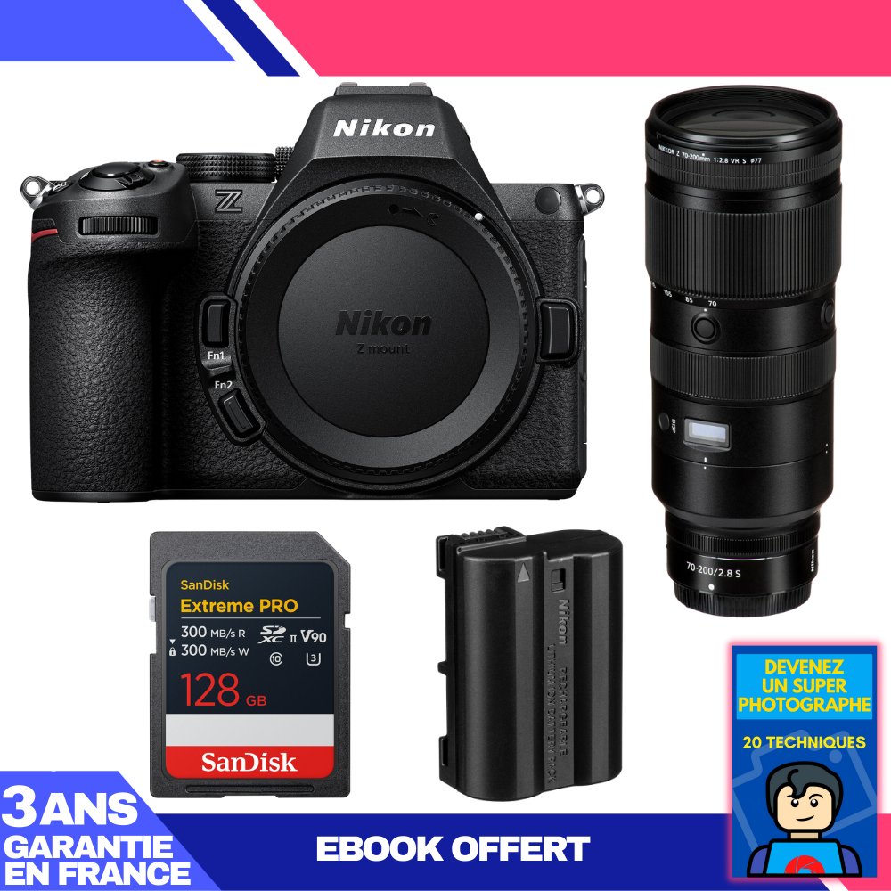 Nikon Z5 II Kit with 70-200mm f/2.8 VR S and SanDisk 128GB Extreme PRO UHS-II SDXC