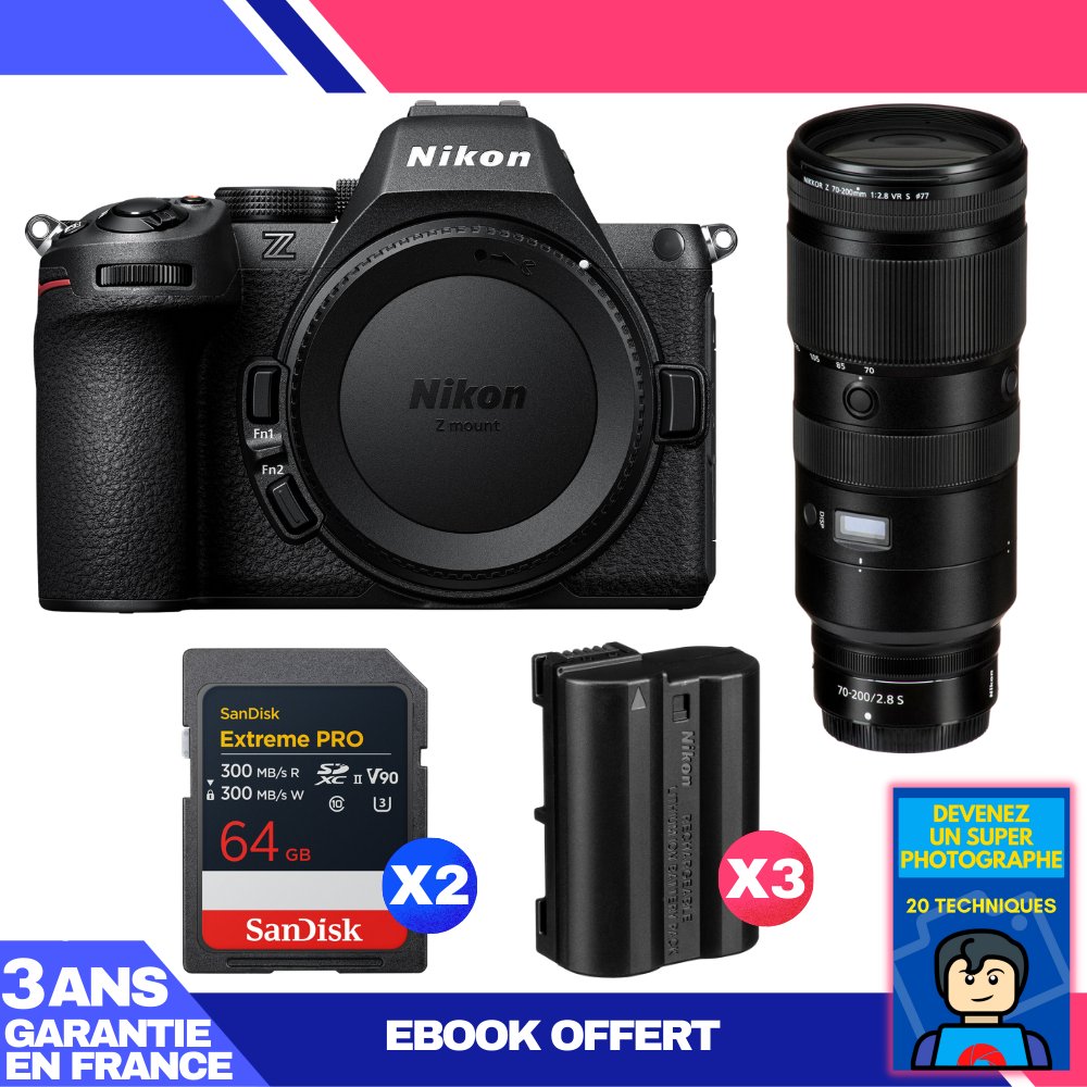 Nikon Z5 II Kit with 70-200mm f/2.8 VR S and SanDisk Extreme PRO SD Cards