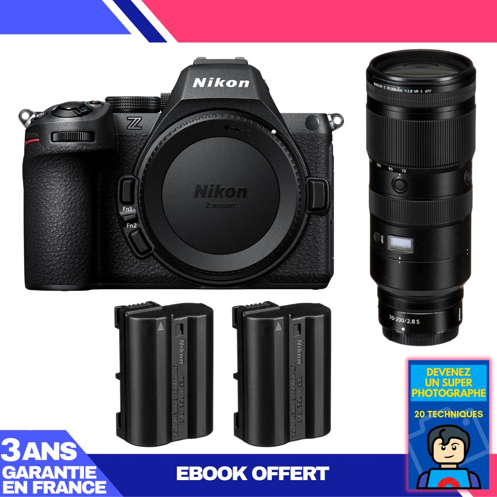 Nikon Z5 II Kit with 70-200mm f/2.8 VR S Lens + 2 EN-EL15c Batteries + 'Become a Super Photographer' Ebook