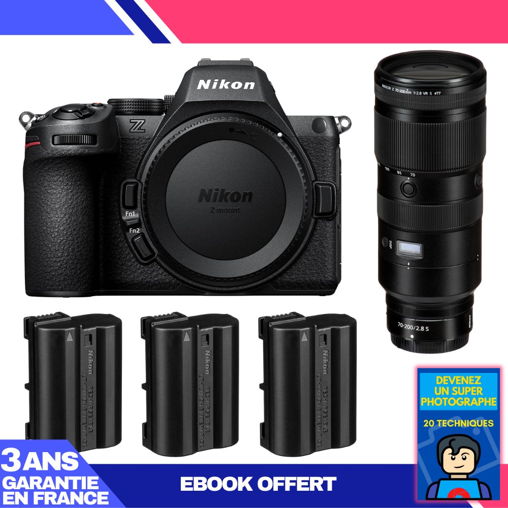 Nikon Z5 II Kit with 70-200mm f/2.8 VR S Lens + 3 EN-EL15c Batteries + 'Become a Super Photographer' Ebook