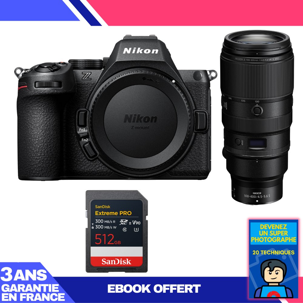 Nikon Z5 II Kit with 100-400mm f/4.5-5.6 VR S and 512GB SanDisk Extreme PRO SDXC