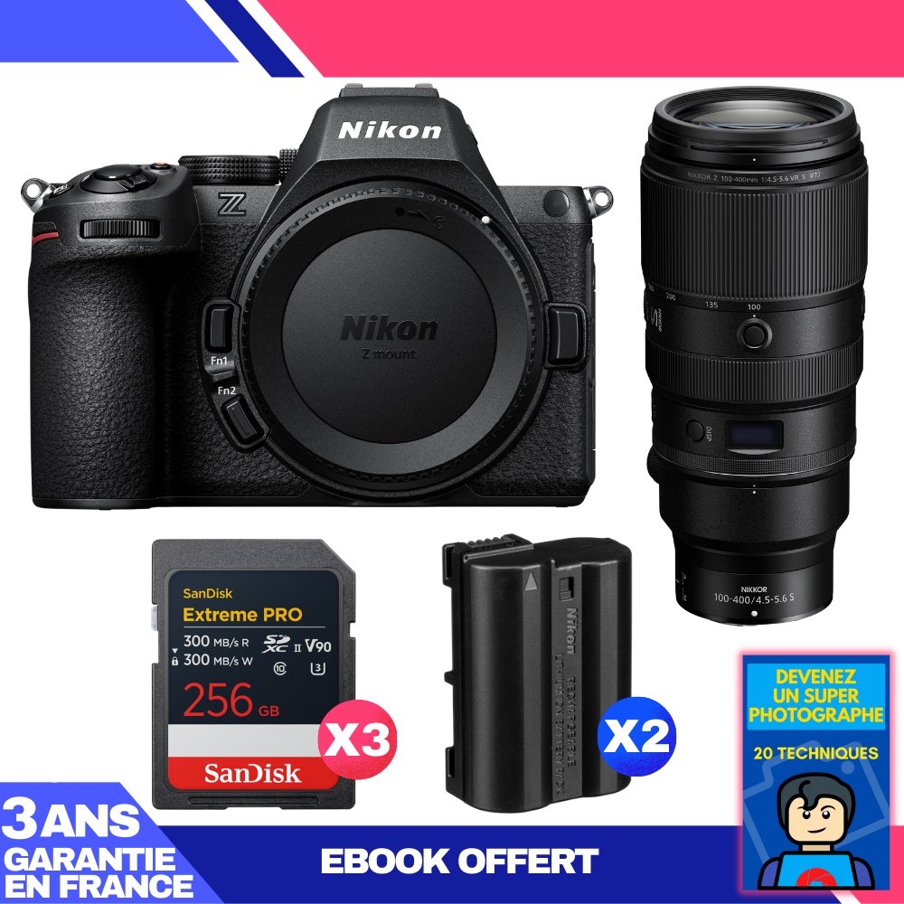 Nikon Z5 II Kit with 100-400mm f/4.5-5.6 VR S and SanDisk Cards