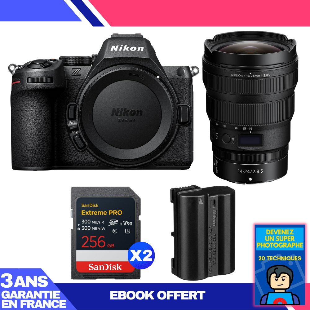 Nikon Z5 II Kit with 14-24mm f/2.8 S Lens + 2x 256GB SanDisk Extreme PRO UHS-II SDXC Cards