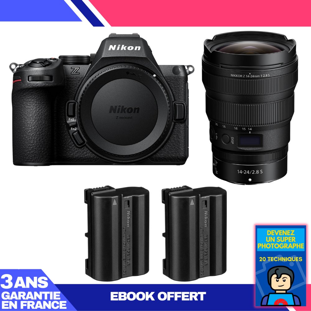 Nikon Z5 II Kit with 14-24mm f/2.8 S Lens + 2 EN-EL15c Batteries + eBooks